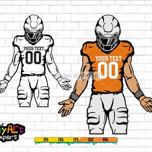 Football player Post SVG file, Personalized Name and Number svg, football team, Football Season, Colored layer svg, Cricut file, Png