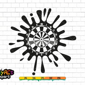 Darts Splatter SVG file, dart svg, dart game svg, dartboard svg, clipart, png, cut file, digital download