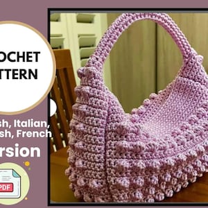 CROCHET PATTERN MINIMEArgo Bag Crochet Bag Pattern Wool Bag crochet purse woman bag shopping bag summer bag beach bag, handbag