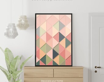 Pastel Simple Printable Geometric Wall Art