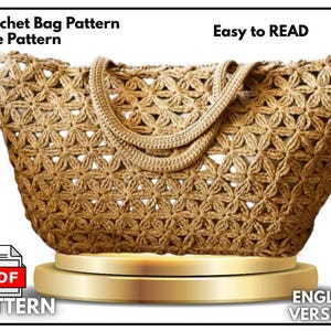 CROCHET PATTERN Crochet Bag Pattern Tote Pattern crochet purse woman bag, crochet shoulder bag,shopping bag, summer bag beach bag, handbag,