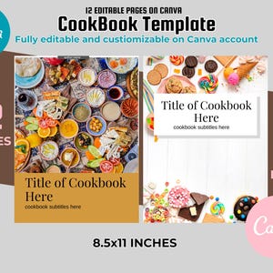 Cookbook Canva Template, Family Cookbook, Editable Recipe Book Template | Printable Family Cookbook | Recipe E-Book ,Fully Customizable,Food