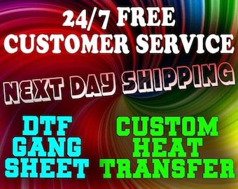 Custom Dtf Print, Gang Sheet, Digital Prints, Custom Heat Transfer, Ready for Press, Direct To Film, Personalized DTF Print, Dtf Transfers