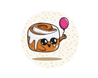Cinnamon Roll Sticker, Cute Food Sticker, Dessert Sticker, Food Sticker Sheet, Food Themed Sticker For Journal, Puff Pastry Sticker
