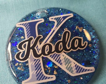 Custom Name Keychain In Any Color, Durable Keychain With Saying, Multi Option Key Ring Decor, 2 Inch Glittery Resin Keychain For All Ages