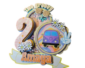 Groovy Van Cake Topper: 70s Theme Party Decoration