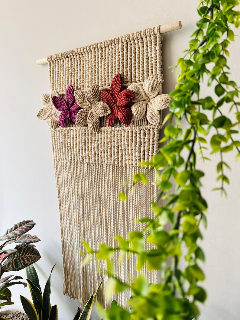 Custom Macrame Flower Wall Hanging Boho Wall Decor Large Macrame Wall