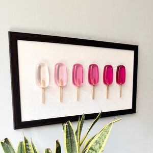 Large Pink Popsicle Resin Wall Art