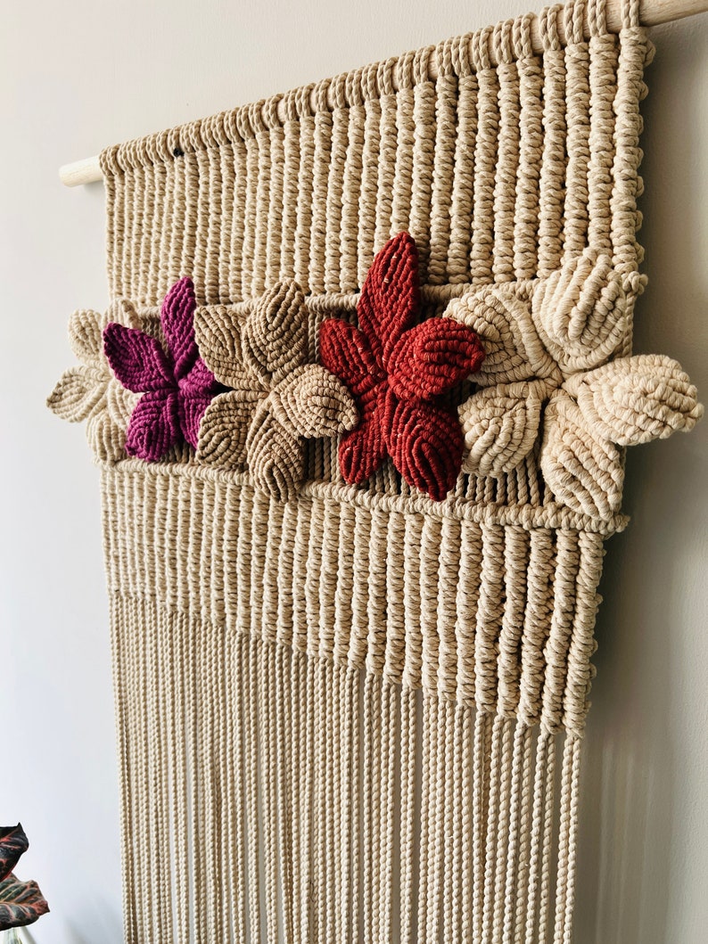 Custom Macrame Flower Wall Hanging Boho Wall Decor Large Macrame Wall
