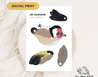 Druckbares Vogel-Origami, DIY artikulierter Vogel aus Papier, Vogel-Papierfalten, Papierbasteln
