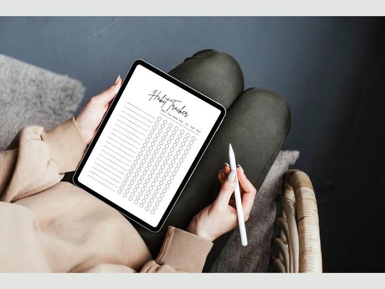 Weekly Habit Tracker Printable PDF | Cute Aesthetic Habit Planner ...