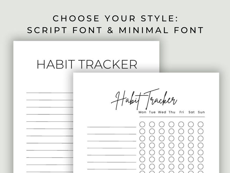 Weekly Habit Tracker Printable PDF | Cute Aesthetic Habit Planner ...