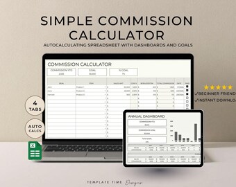 Gebühren-Tracker | Makler | Verkaufs-Tracker mit Dashboard & Ziel-Tracker | Google Sheets Income Tracker