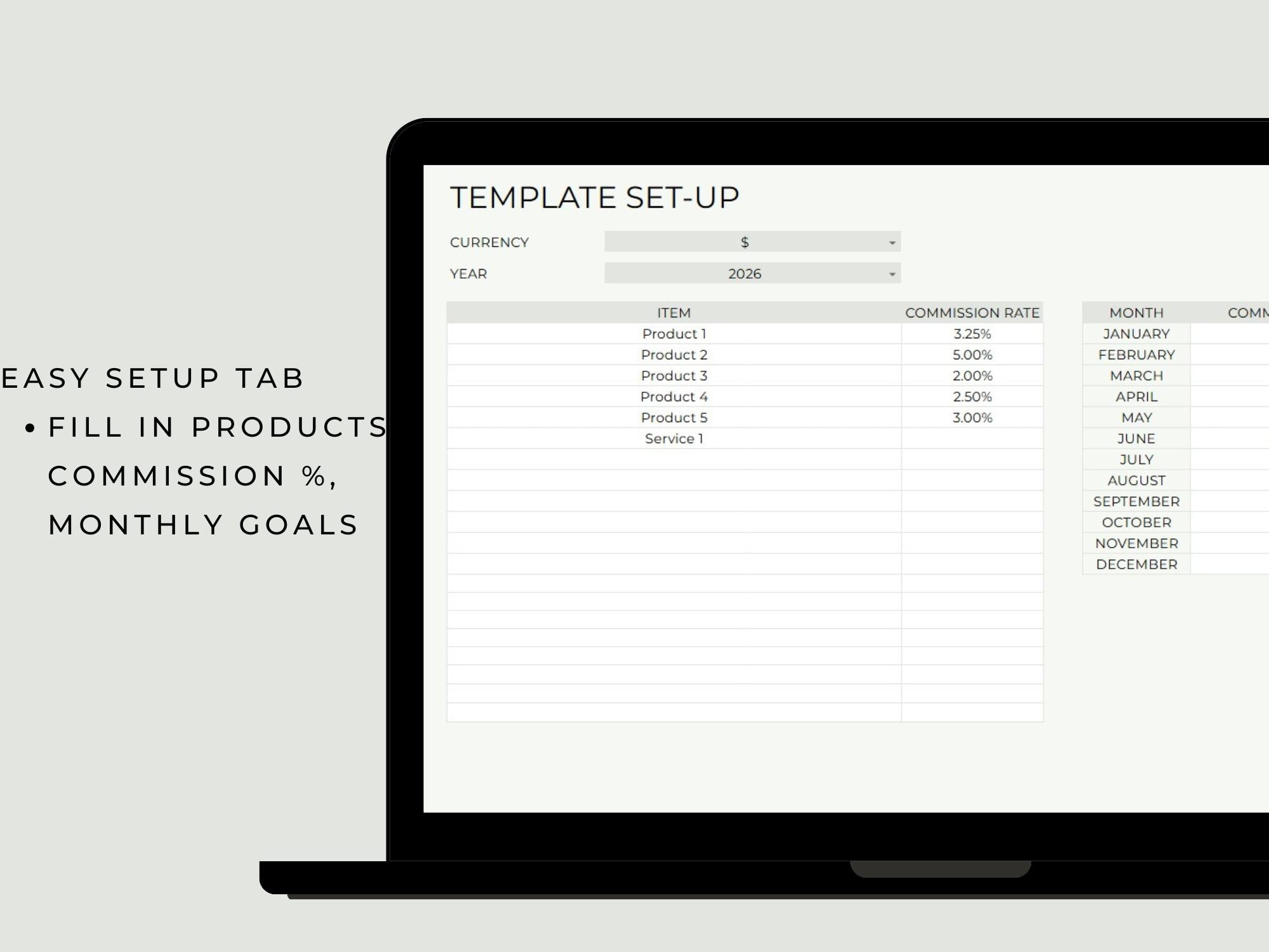 Commission Tracker Spreadsheet | Commission Calculator | Sales Tracker ...
