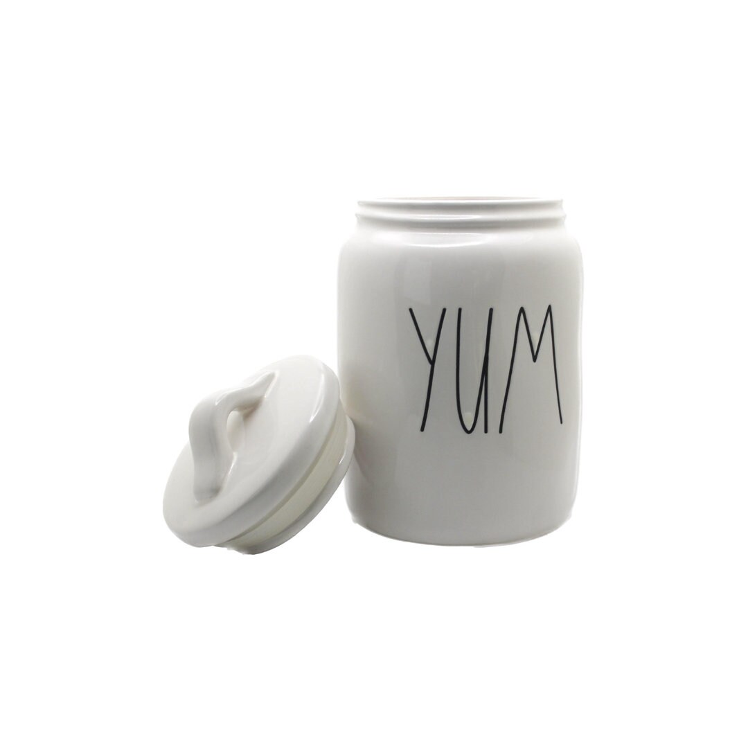 Rae Dunn yum Ceramic Jar Canister Large Letters Etsy