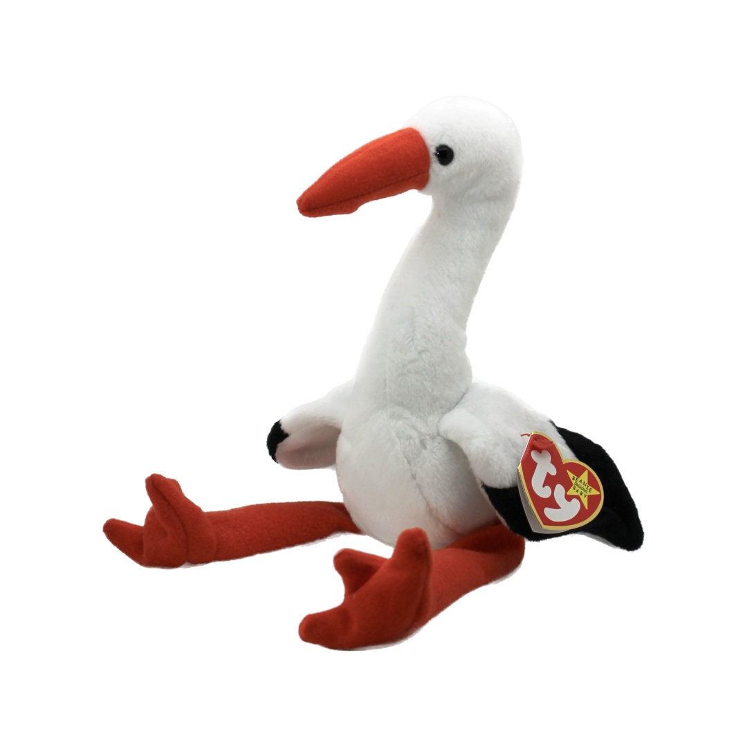 1998 TY stilts Stork Beanie Baby Perfect Etsy