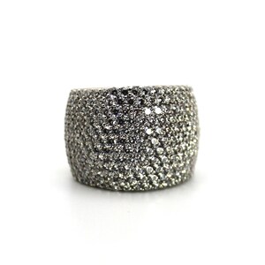 0.35 Cts Cubic Zirconia / Sterling Silver 925 Ring / Rhodium