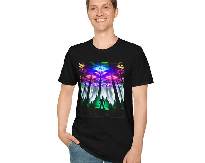 Sasquatch Blacklight Rave Party Series Avatar Sky Unisex Softstyle T-Shirt