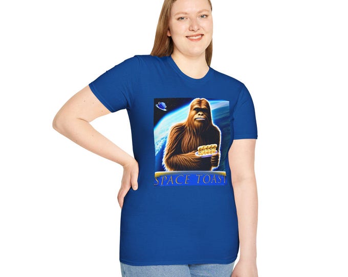 Space Toast Breakfast in Bed Sasquatch Unisex Softstyle T-Shirt