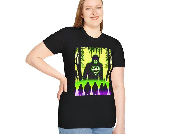 Dj Bigfoot Rave Party Sasquatch Unisex Softstyle T-Shirt