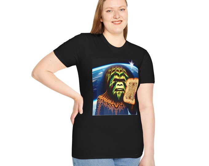 Space Toast Psychedelic Sasquatch Unisex Softstyle T-Shirt
