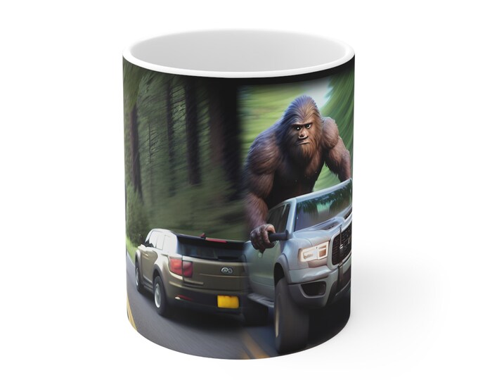 Bigfoot Roadside Encounter Mug "It Kept Pace With The Car"