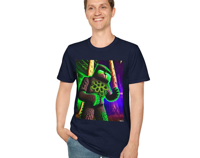 Gumby Sasquatch Rave Party T-Shirt, Funny Graphic Tee, Cool Festival Shirt, Retro Black Light Top, Unique Unisex Tee