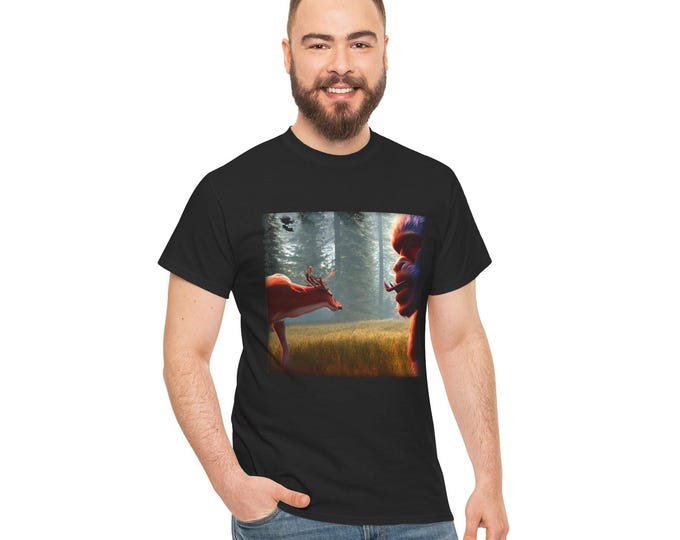 Sasquatch Elk Hunter Heavy Cotton Tee