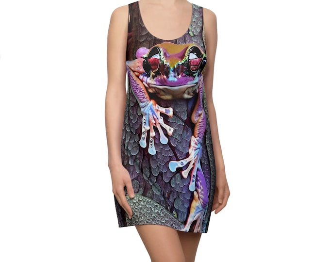 Forest Fractal Frog Has Your Back Design, West Coast Rainforest, Nature Lover Gift, Women's Fashion, Photo Print Dress