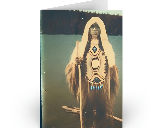 Aboriginal Sasquatch Regalia Greeting Cards (1 or 10-pcs)