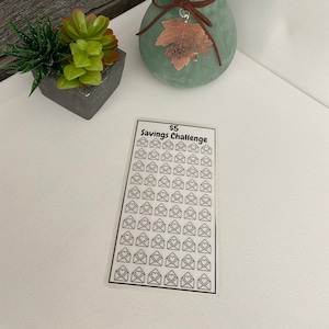 Five Dollar Savings Challenge, Savings Tracker mit A6 Umschlag