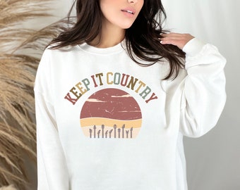 Country Girl Sweatshirt, Cowgirl Shirt, Country Sweatshirt, Western Sweatshirt, Country Konzert, Geschenke für sie, Vintage Sweatshirt, Sunset