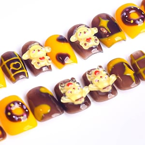 Handmade nail , Animate Japanese Character 3d Press on nails , Customized design Press on nail set