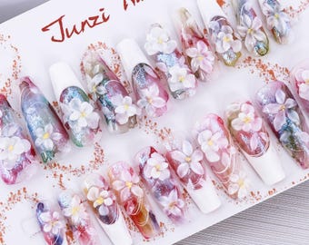 Handmade Petal Mirage Press On Nails: 20 Piece Set