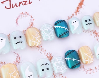 Handmade nails, Boo-tiful Pastels Press On Nail, short round shape, 20 pieces nail
