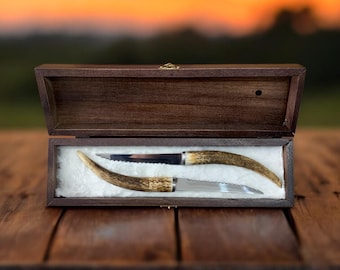 2 pieces ,deer antler steak knife