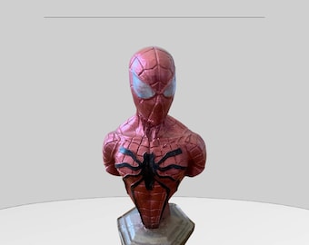 Hand-Painted Spider-Man Bust: Polyester Home Decor Accent