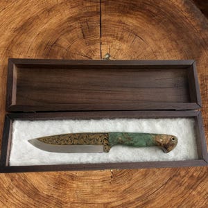 Hunting knife Engraved knife Unique blade Unique knife Handmade knife Personalized Knife Gifts for Him Custom knife gift Hunting decor