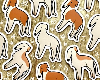 Borzoi sticker / cute sticker, dog sticker, pet sticker, waterproof sticker