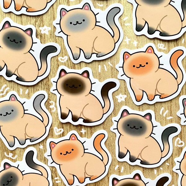 Siamese cat sticker / cute kawaii sticker, siamese sticker, pet sticker, waterproof sticker