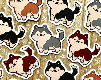 Husky sticker / cute sticker, husky sticker, pet sticker, waterproof sticker