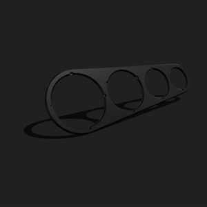 Puede incluir: Pod de calibre de metal negro con cinco aberturas circulares para calibres. El pod está diseñado para caber en el tablero de un automóvil.