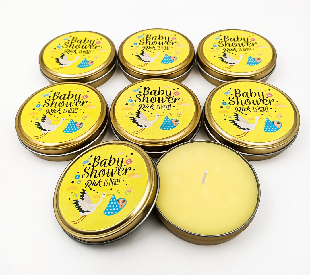 Handmade Baby Shower Metal Candle Favors Scented Metal Candle Metal