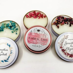 Personalized Mini Candles, Wedding Favors for Guests in Bulk, Candle Party Favors, Bridal Shower Favors, Vanilla Candle, Bridesmaid Candles