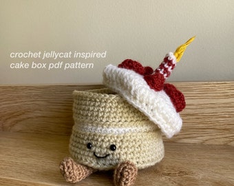 Crochet Jellycat Inspired Birthday Cake Box (PDF Pattern)
