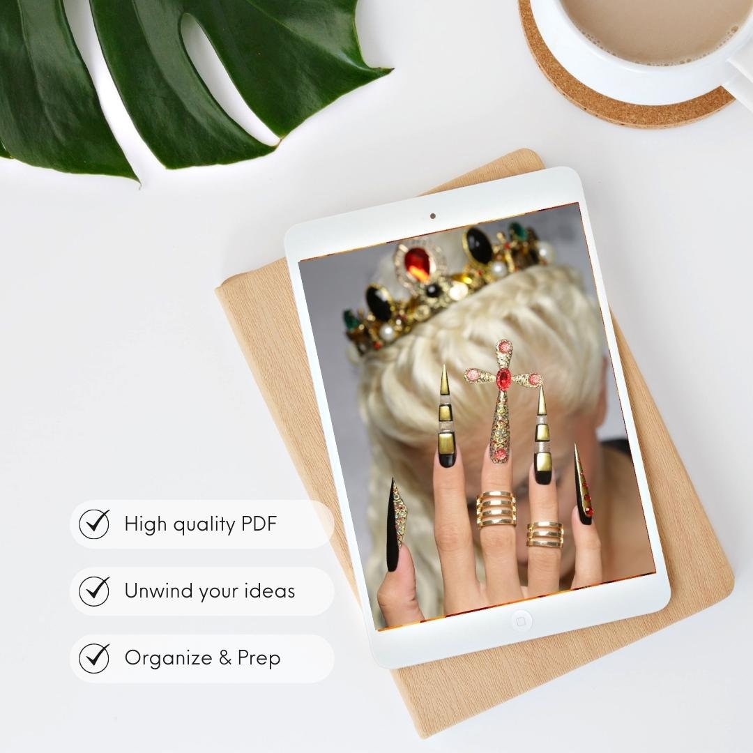 Acrylic Nails Book Editable Acrylic Nails Art Practice Book Nail