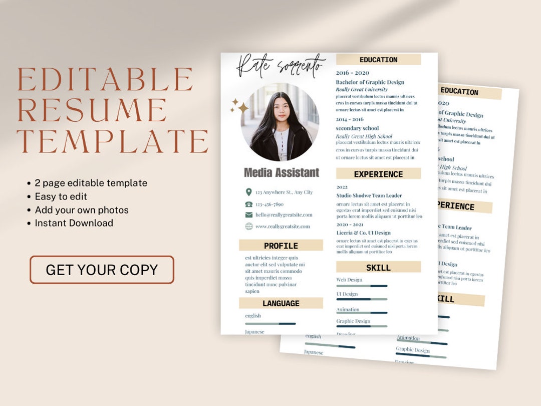 Simple editable resume template professional resume template microsoft