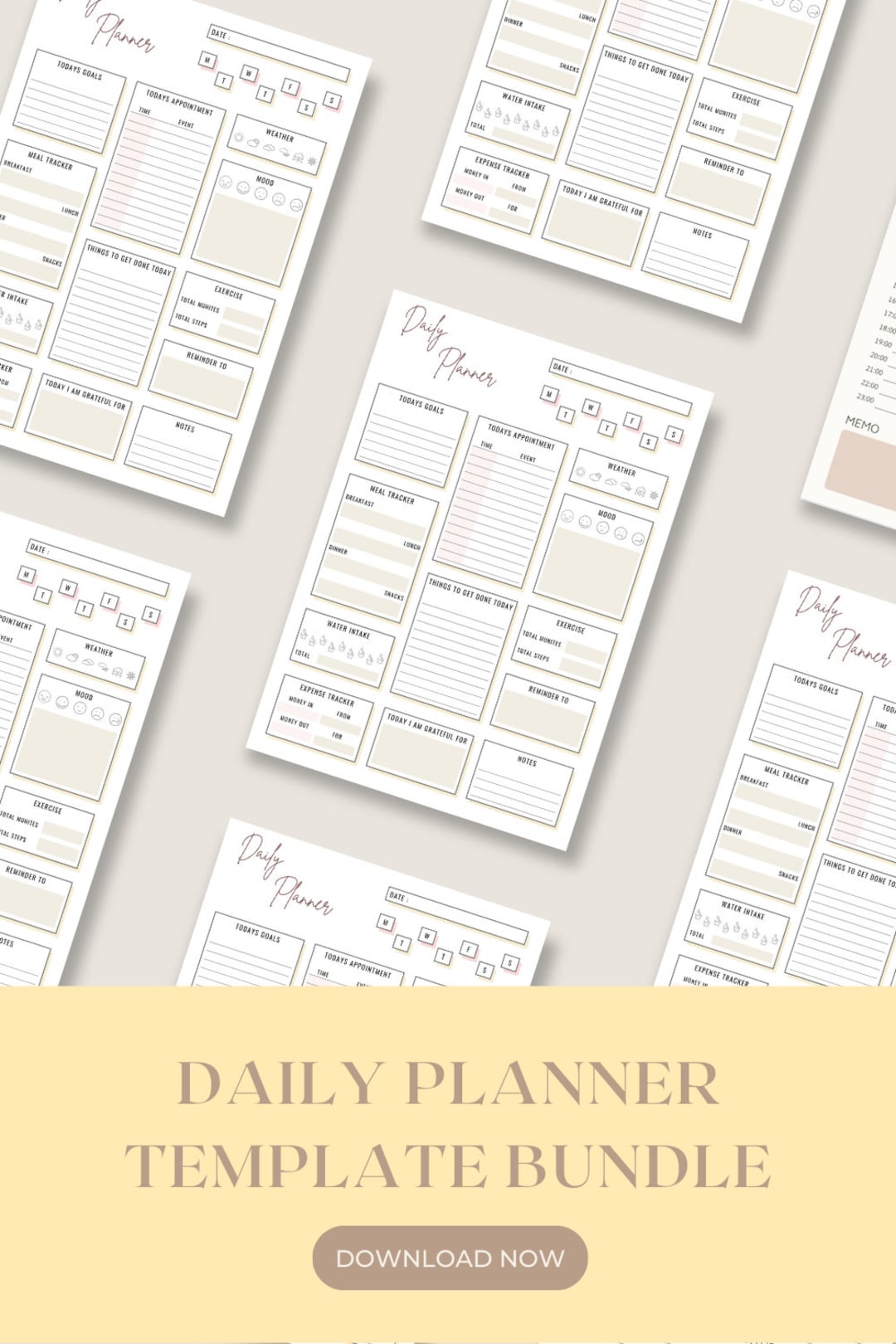 Printable Daily Planner, Printable Daily Planner Sheet, PDF Printable