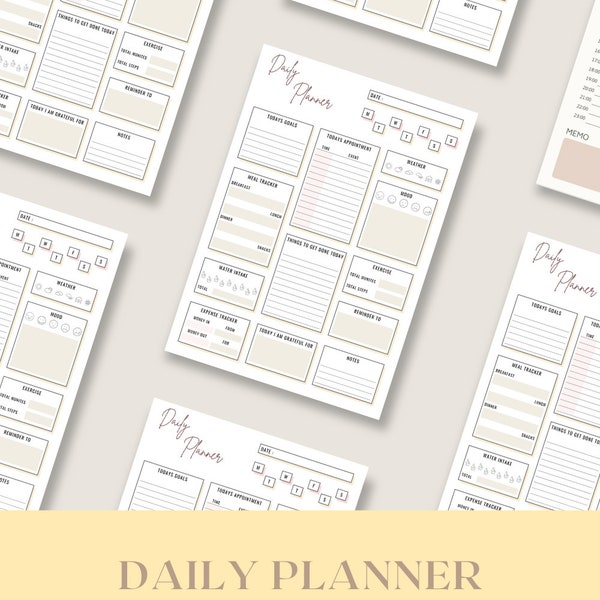 Printable Daily Planner, Printable Daily Planner Sheet, PDF Printable Planner , Daily Planner Printable, Daily Planner Page ,InstantDownload