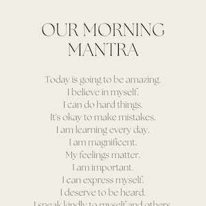 Family Morning Mantra - Family Affirmation Chart - Afdrukbare Affirmaties - Classroom Affirmaties